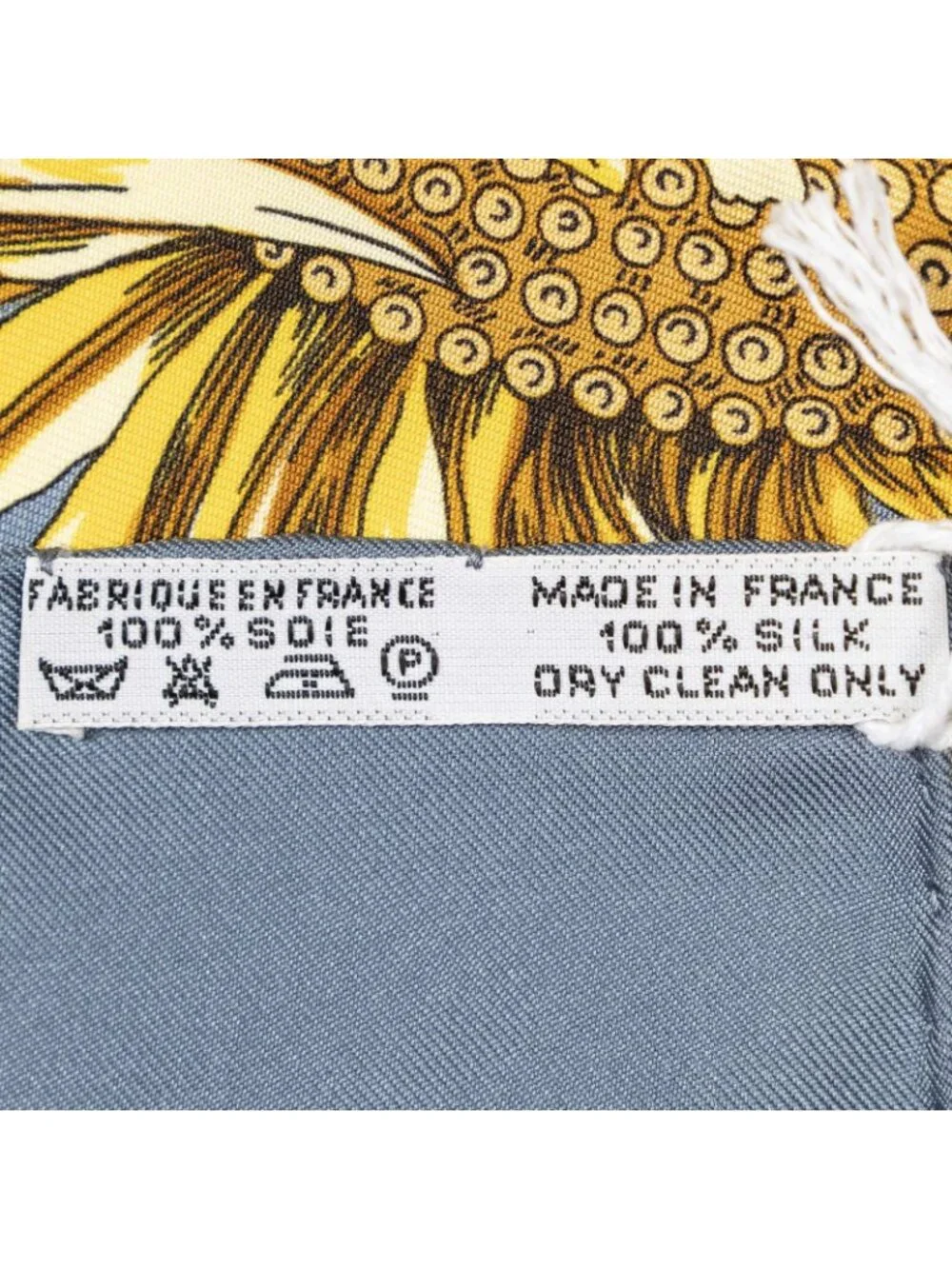 Hermes Scarf Blue Gold Silk